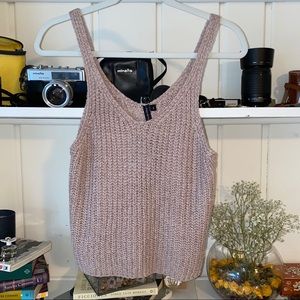 Knitted pink tank top